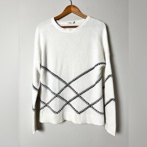Vince Classic‎ Thick Knit Sweater With Stripes Old Money Preppy Size Medium
